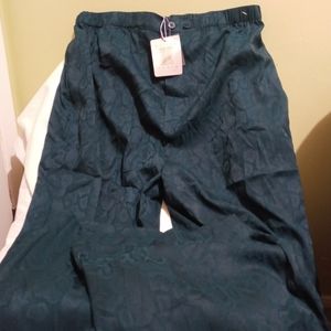 Savage X Fenty Dark Emerald Green Snakeskin Pajama Pants, Size- Medium